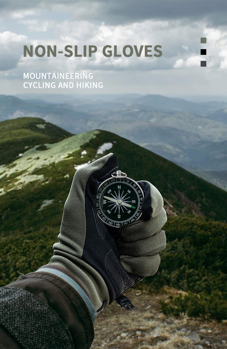 Naturehike Non-Slip Gloves GL10 Touch Friendly Breathable Anti-Slip Outdoor Hiking Full Finger Men Women Touchscreen Glove Black Green Gray Touch Screen