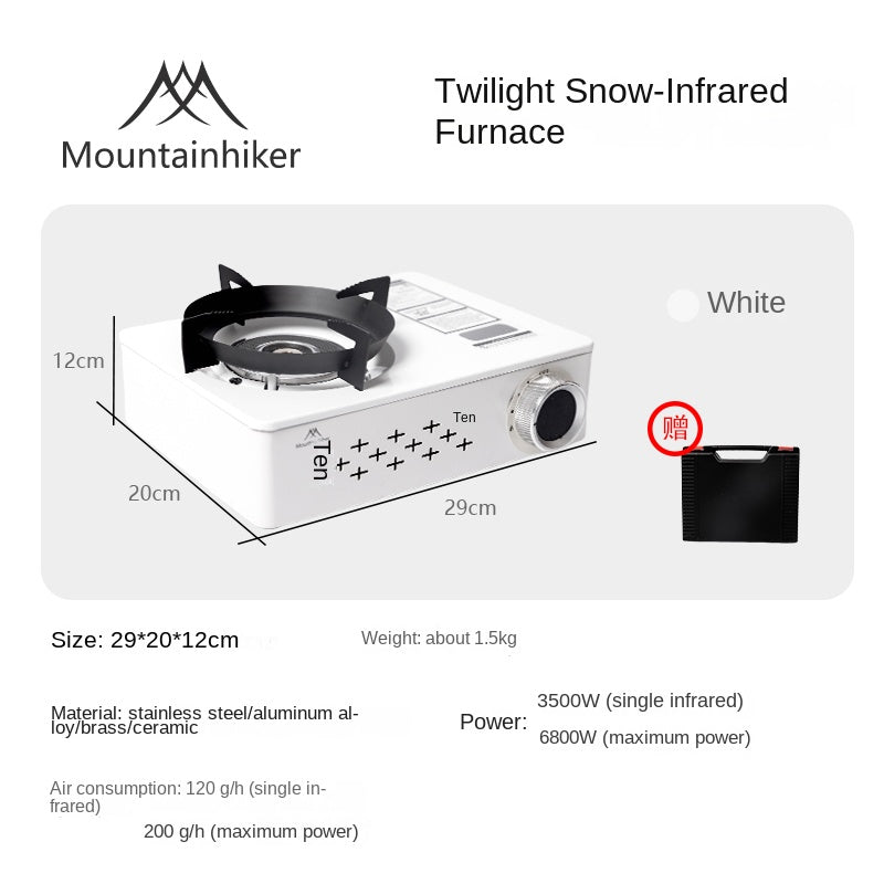 Mountainhiker STARLIGHT Infrared Butane Canister Stove Magnetic Nozzle Type Cassette Fuel LPG Compatible High Fire Power Up To 6.8Kw Outdoor Burner With Case