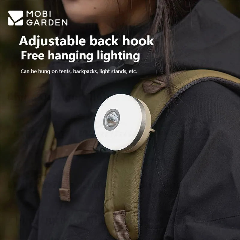 MOBI GARDEN Zero Peak Camp Lamp 8 Adjustable Light Modes Mini Lamp Magnetic Suction Waterproof Lantern Emergency Light With Hook Outdoor USB or Battery Type