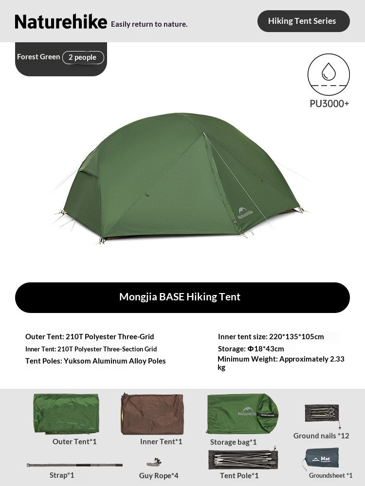 Naturehike MONGAR Series - UL, PRO & BASE Tents Collections Portable Ultralight 1-3 Persons Rainproof Expandable Canopy Double Layer Hiking Tent