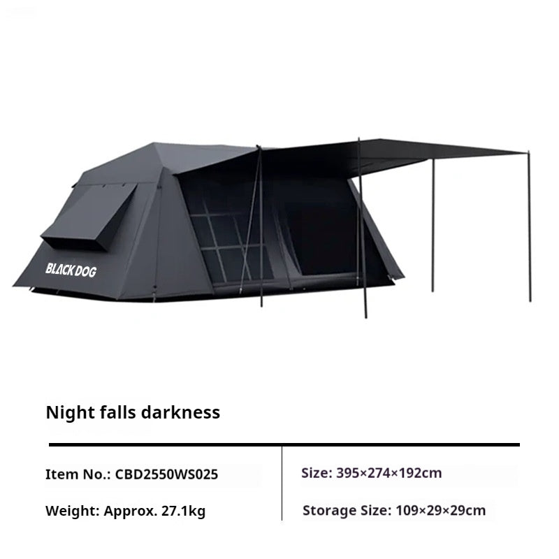 Blackdog CLOUD HOME 6.0 / 13 Automatic Tent Black Coated Sunscreen Quick Opening Ridge Tent Waterproof With Sun Shelter Outdoor Camping