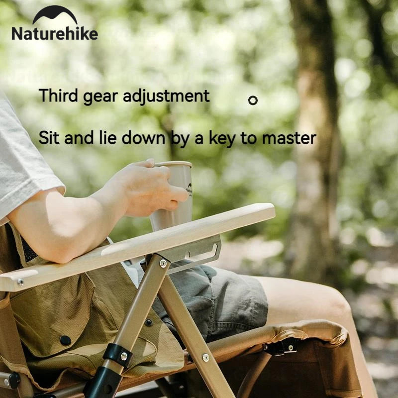 Naturehike NIGHTFALL Folding Recliner Chair Adjustable Backrest Portable Leisure Lounger Camping Outdoor Hiking Fishing Beach Travel Armchair Footrest Heavy Duty Original Nature Hike
