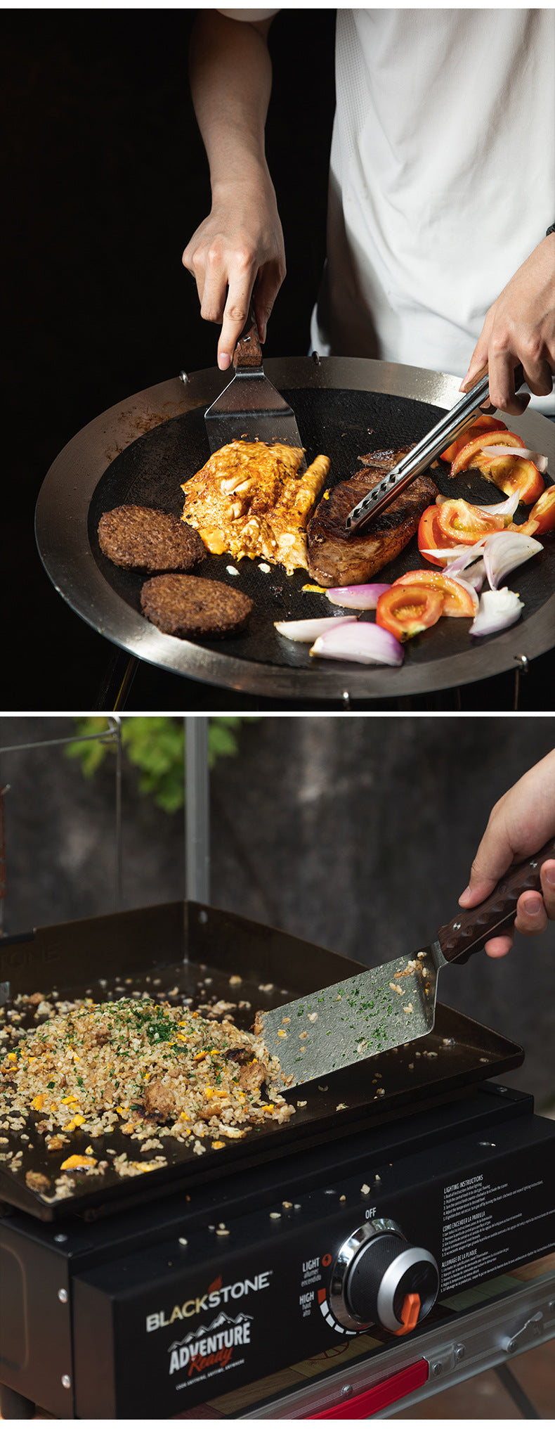 Campingmoon MS-29 Multifunctional Steak Shovel Outdoor Portable Ultralight Multipurpose Cooking Spatula Stainless Steel Solid Wood Handle Utensil