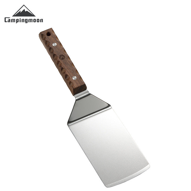 Campingmoon MS-29 Multifunctional Steak Shovel Outdoor Portable Ultralight Multipurpose Cooking Spatula Stainless Steel Solid Wood Handle Utensil