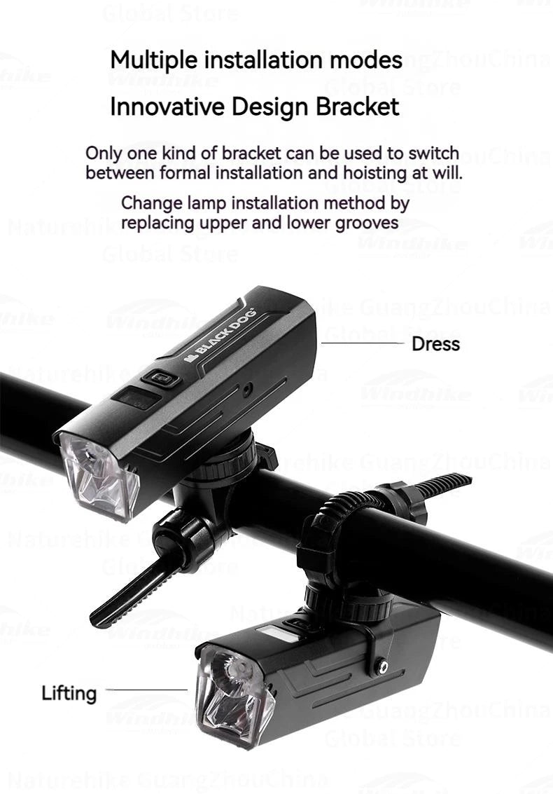 BLACKDOG Outdoor Bike Headlight Strong Night Light Riding Flashlight Induction Sensor Mountain Light USB Rechargeable Waterproof Riding Lamp
