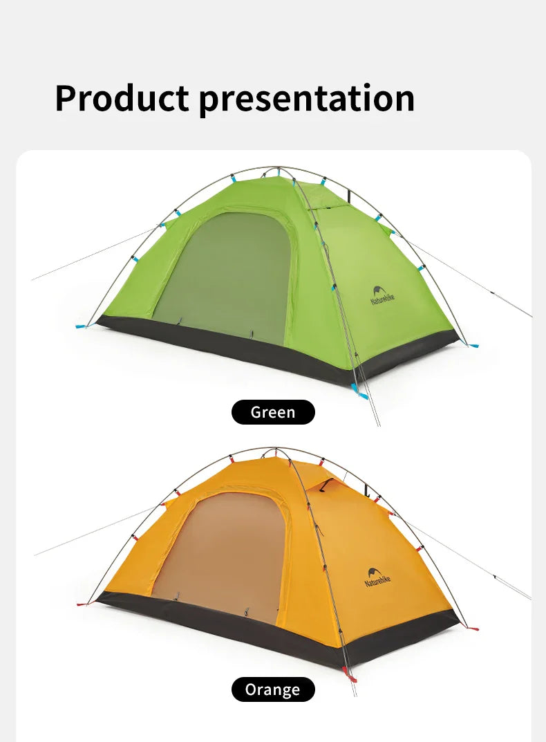 Naturehike P Series Single Deck Tent Portable Ultralight Foldable Single Layer 1-2 Persons UPF 40+UV Resistant Waterproof Camping Outdoor Mountaineering Hiking Family Heavy Duty Original Nature Hike