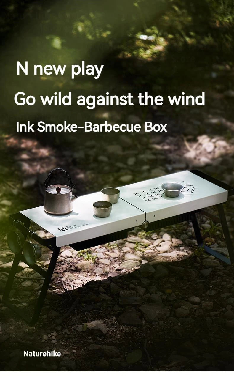 Naturehike Folding Barbecue Table Grill Box Portable Lightweight Multifunctional Foldable Black White BBQ Grill Rack Stove Table Supply Camping