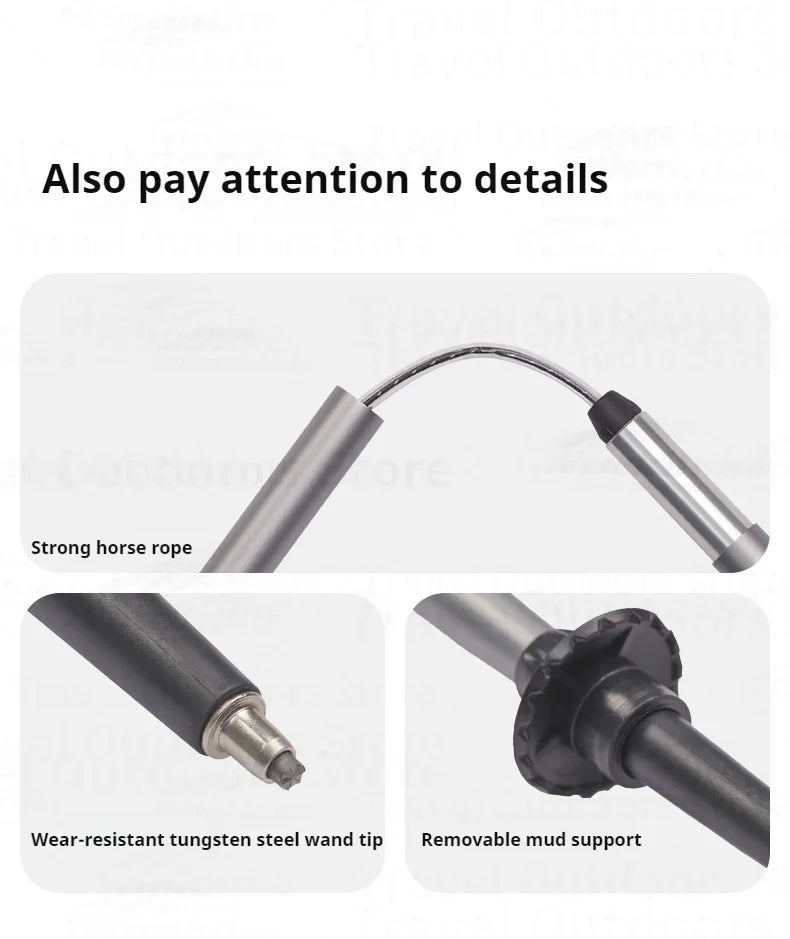 Naturehike Light Wind Pro Trekking Pole Portable Ultralight 4-Section Folding Telescopic Walking Stick 7075 Aluminum Alloy Hiking Mountaineering Staff