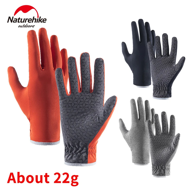 Naturehike Non-Slip Gloves Portable Unisex Outdoor Sunscreen Thin Touch Screen Breathable Gloves For Running Sports Hiking Mountaineering