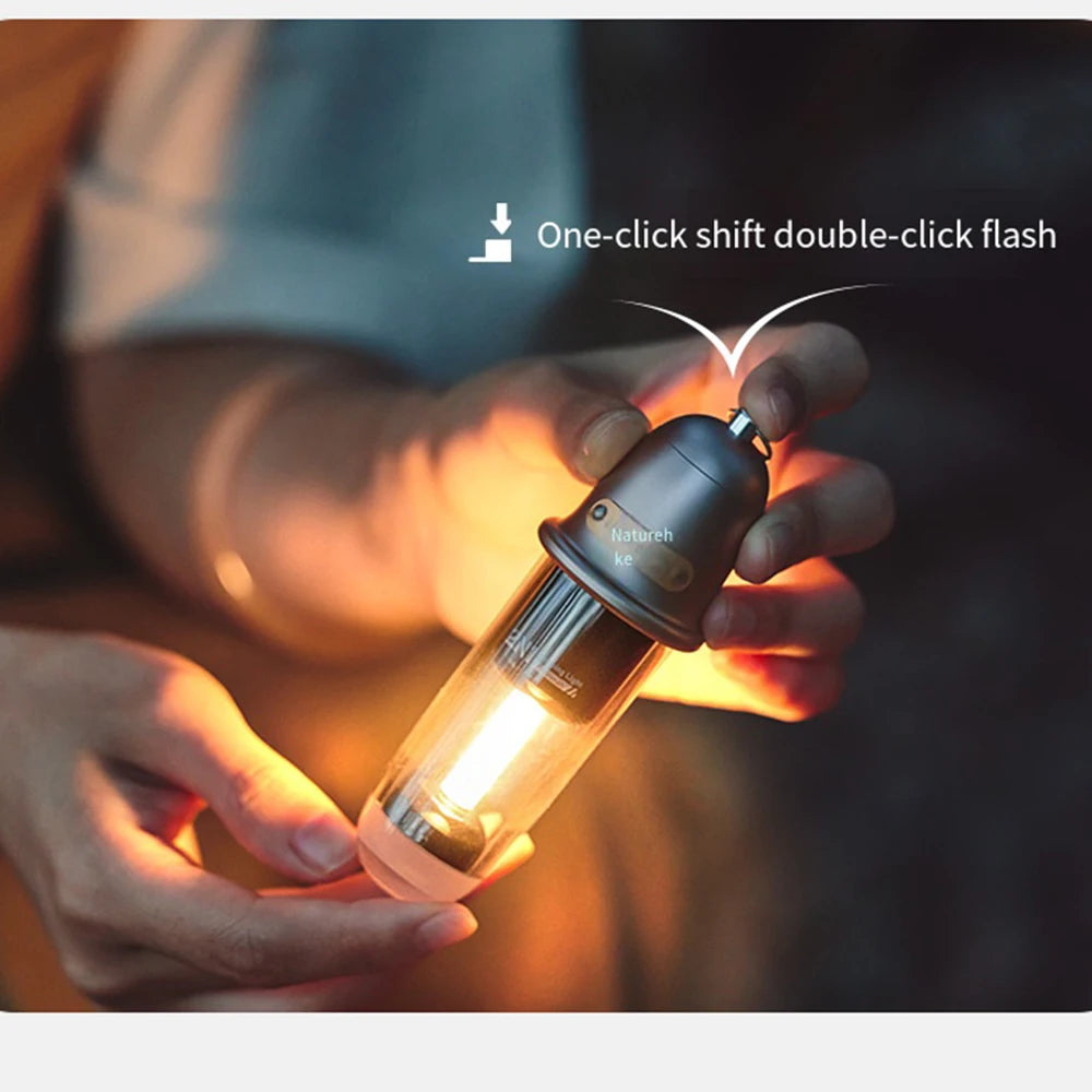 Naturehike 2-in-1 Atmosphere Light Portable Ultralight Ambient Lighting Lamps Light Outdoor Equipment Waterproof IPX4 Usage UP To 3-8H Type-C Charge Camping Hiking Picnic Travel Original Nature Hike