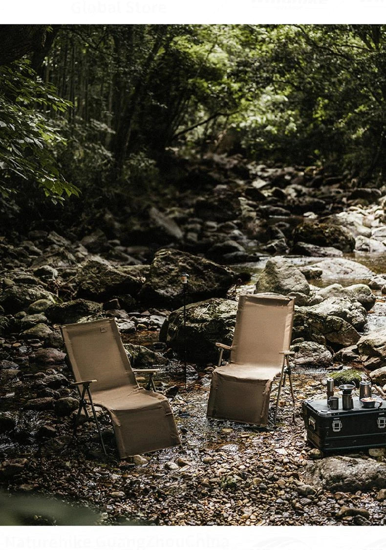Naturehike NIGHTFALL Folding Recliner Chair Adjustable Backrest Portable Leisure Lounger Camping Outdoor Hiking Fishing Beach Travel Armchair Footrest Heavy Duty Original Nature Hike