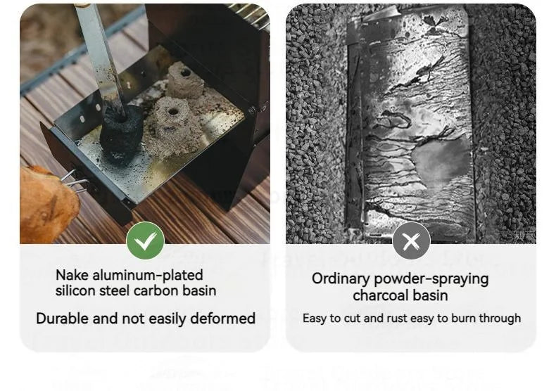 Naturehike Folding Desktop Grill Outdoor Portable Lightweight Barbecue BBQ Stove Burner Charcoal Grill Easy To Disassemble And Wash Camping Hiking