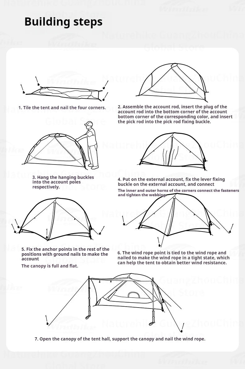 Naturehike MONGAR Series UL Tent Portable Ultralight 1 and 2 Person 15D Nylon Rainproof Expandable Canopy Double Layer Camping Outdoor Hiking Backpacking Cycling Tent