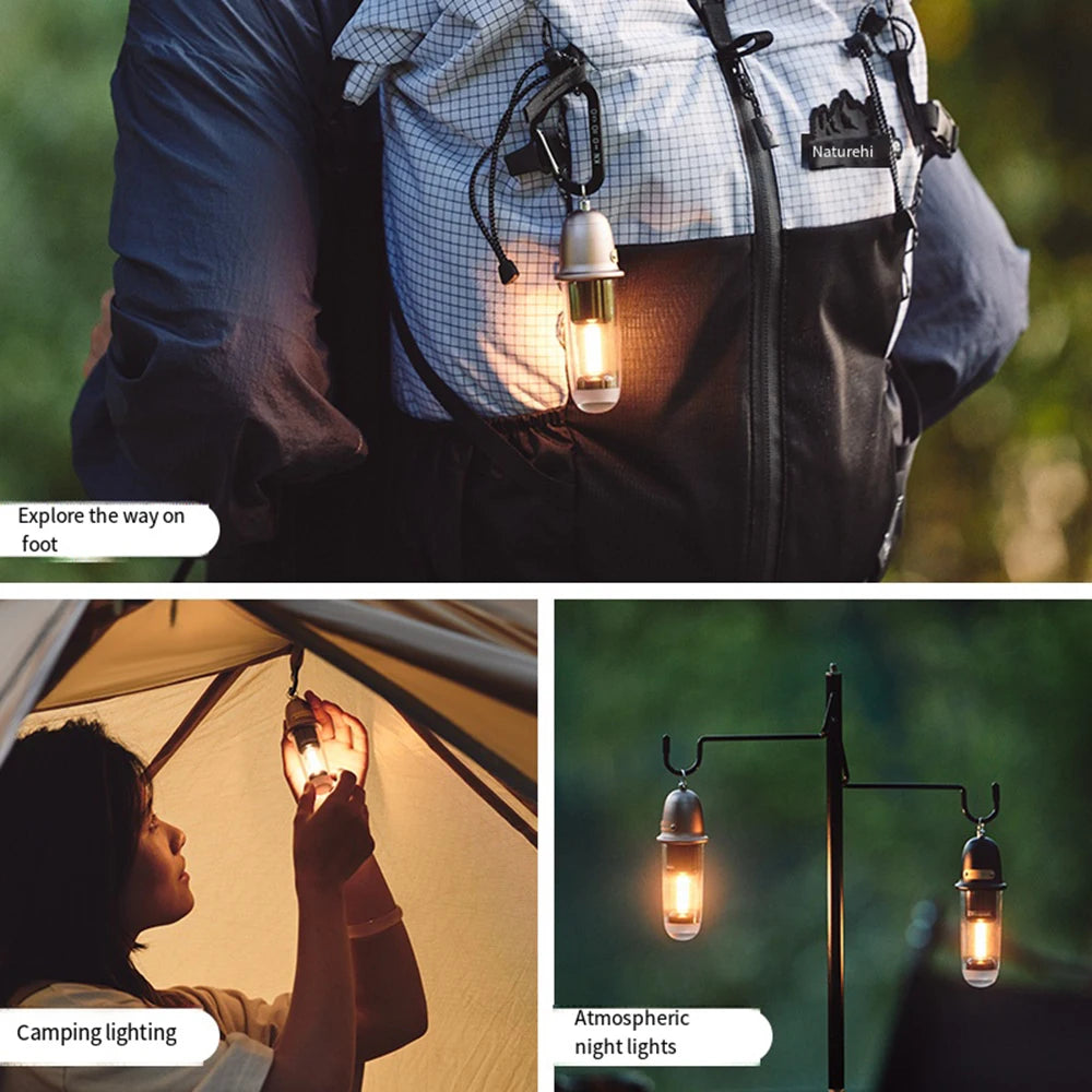 Naturehike 2-in-1 Atmosphere Light Portable Ultralight Ambient Lighting Lamps Light Outdoor Equipment Waterproof IPX4 Usage UP To 3-8H Type-C Charge Camping Hiking Picnic Travel Original Nature Hike