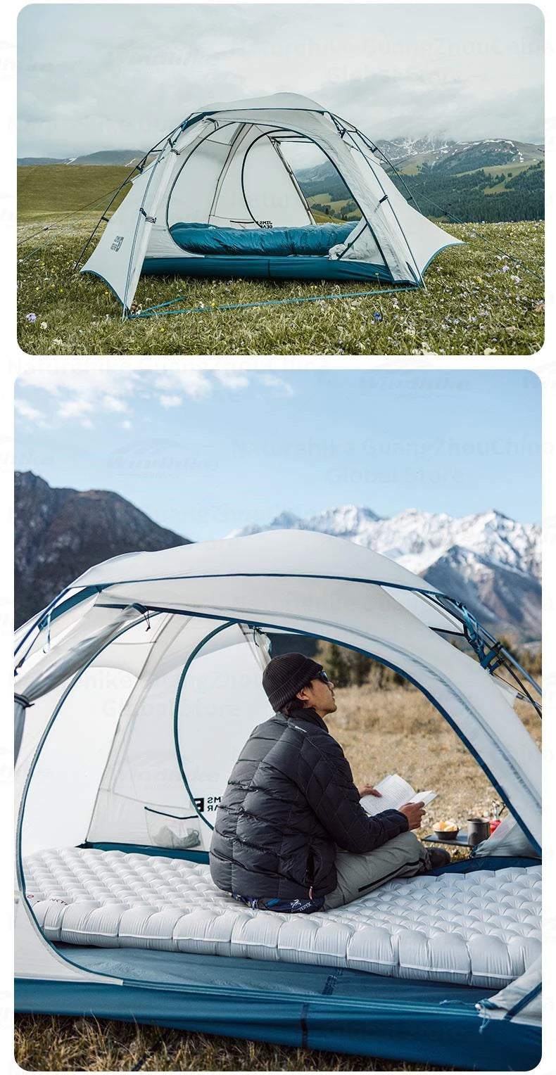 Naturehike JIM'S GEAR Series Hiking Tent Portable Ultralight Backpacking Tent 3 Bar Cross Structure 4 Seasons Tent 1-2 Persons 15D Nylon Waterproof