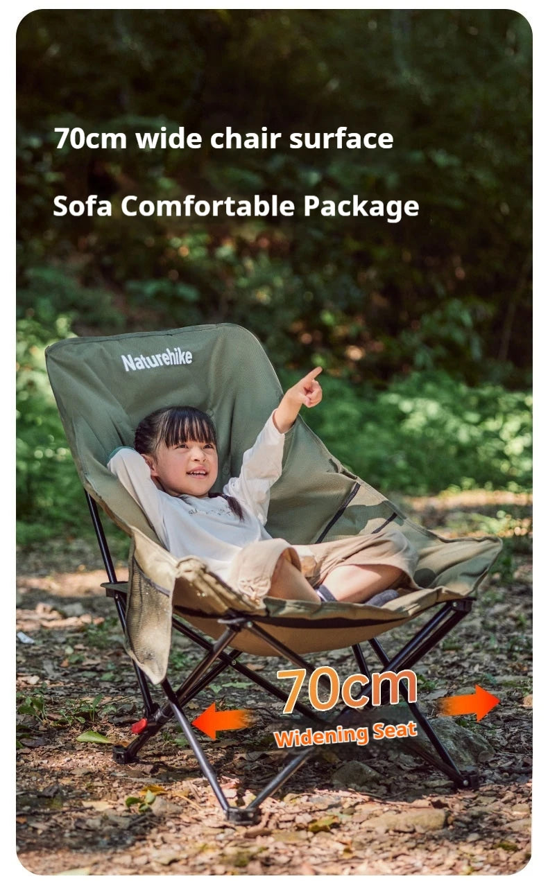 Naturehike SEA STAR 001 Camping Moon Chair Outdoor Push-up High Back Portable Folding Adjustable Lounge Chair Picnic Leisure Seat Bearing 120KG