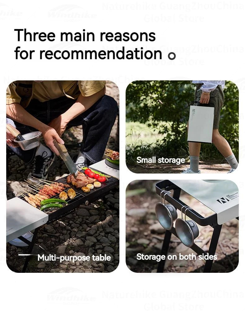 Naturehike Folding Barbecue Table Grill Box Portable Lightweight Multifunctional Foldable Black White BBQ Grill Rack Stove Table Supply Camping