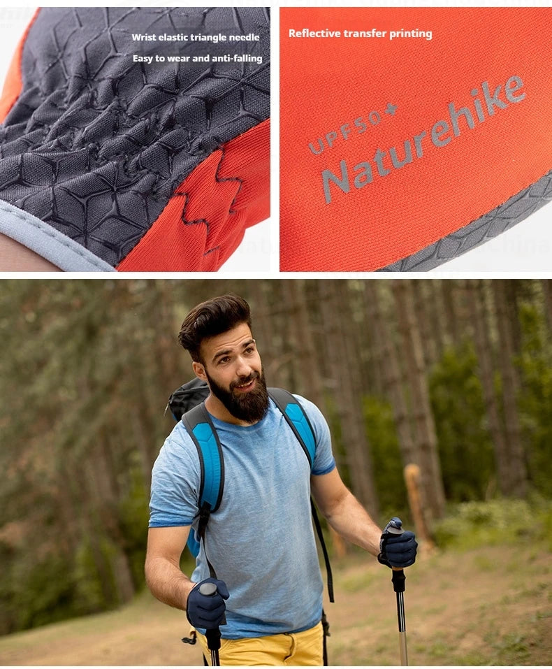 Naturehike Non-Slip Gloves Portable Unisex Outdoor Sunscreen Thin Touch Screen Breathable Gloves For Running Sports Hiking Mountaineering