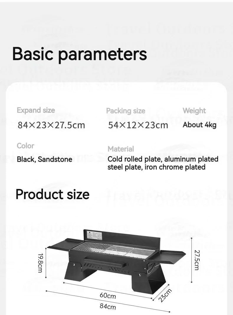 Naturehike Folding Desktop Grill Outdoor Portable Lightweight Barbecue BBQ Stove Burner Charcoal Grill Easy To Disassemble And Wash Camping Hiking