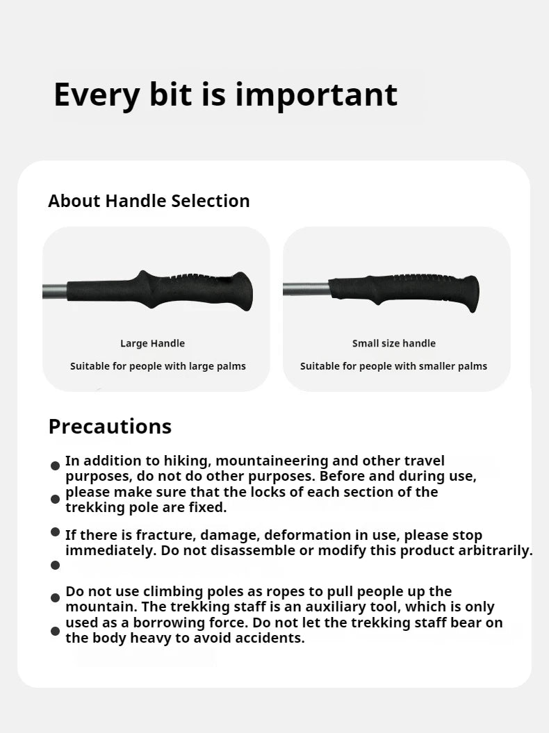 Naturehike UL Pro Mountaineering Stick Portable Ultralight 5-Section Folding Telescopic Walking Stick Pole Carbon Fiber Trekking Hiking Canes