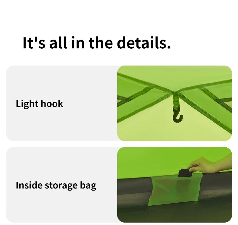 Naturehike P Series Single Deck Tent Portable Ultralight Foldable Single Layer 1-2 Persons UPF 40+UV Resistant Waterproof Camping Outdoor Mountaineering Hiking Family Heavy Duty Original Nature Hike