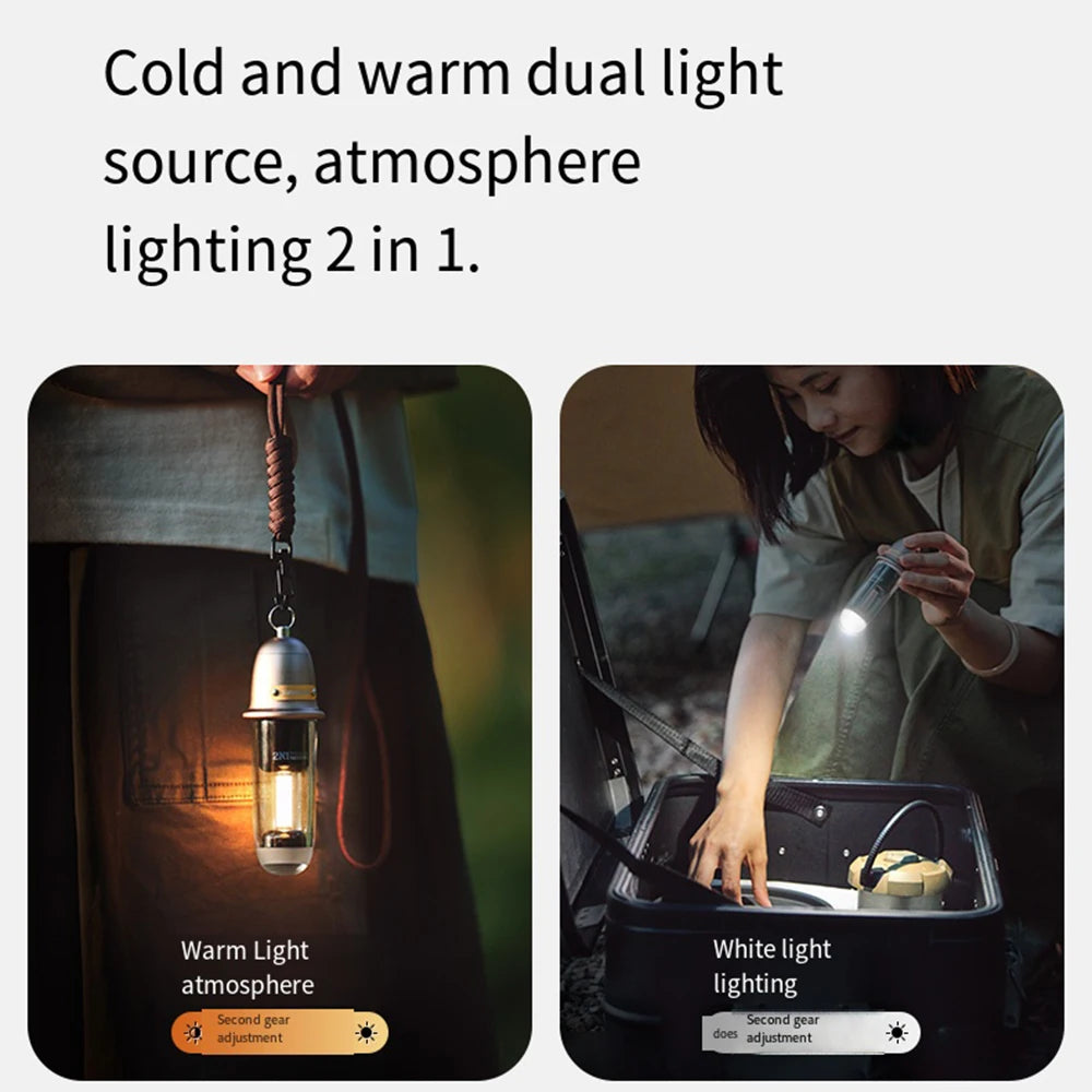Naturehike 2-in-1 Atmosphere Light Portable Ultralight Ambient Lighting Lamps Light Outdoor Equipment Waterproof IPX4 Usage UP To 3-8H Type-C Charge Camping Hiking Picnic Travel Original Nature Hike