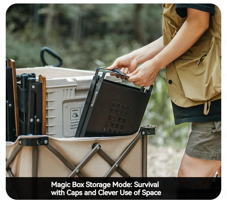 Naturehike Folding Barbecue Table Grill Box Portable Lightweight Multifunctional Foldable Black White BBQ Grill Rack Stove Table Supply Camping