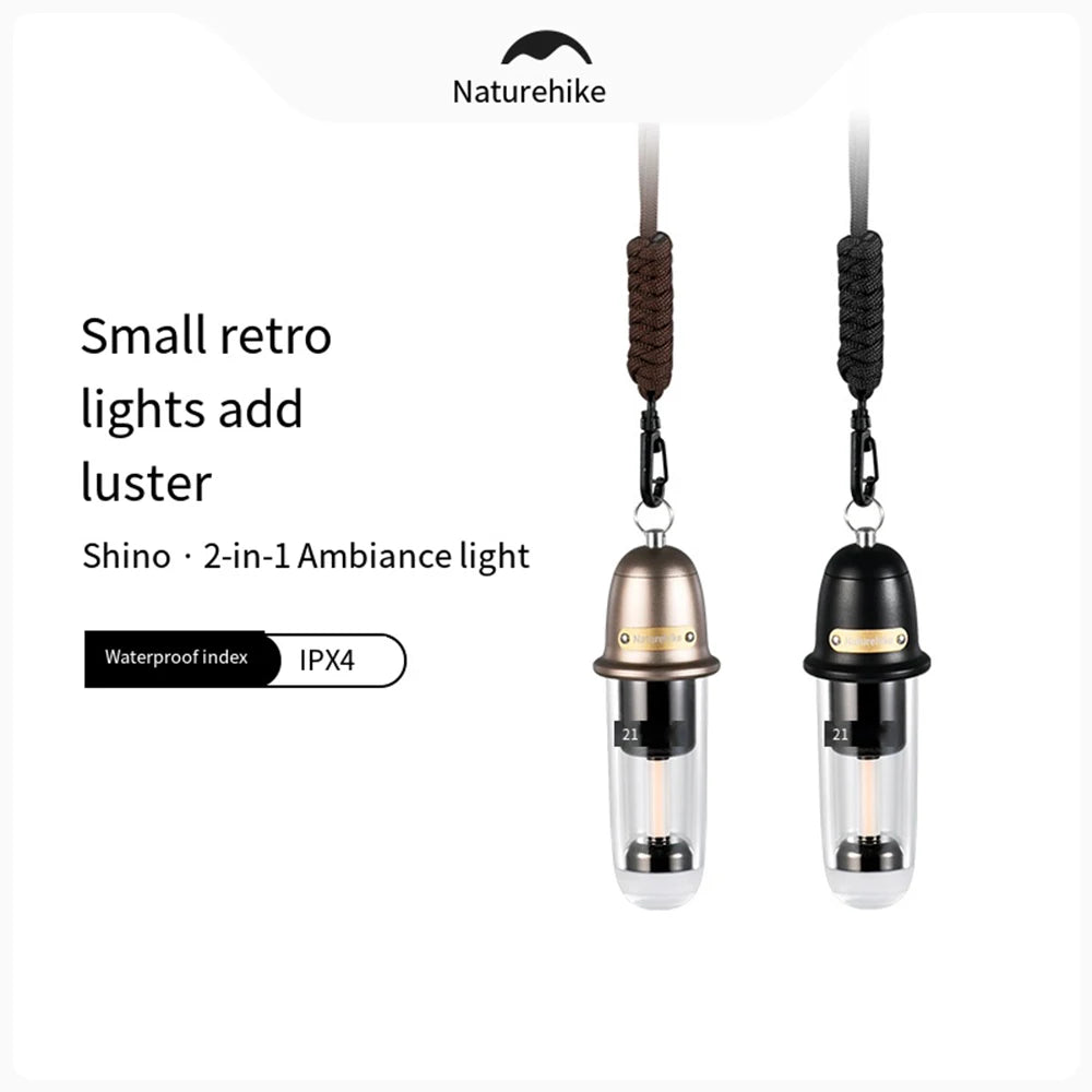 Naturehike 2-in-1 Atmosphere Light Portable Ultralight Ambient Lighting Lamps Light Outdoor Equipment Waterproof IPX4 Usage UP To 3-8H Type-C Charge Camping Hiking Picnic Travel Original Nature Hike