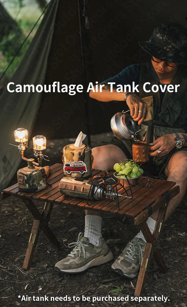 Naturehike Camouflage Air Tank Cover Ultralight Gas Butane Tank Protect Cover for 230g 250g 450g Tissue Box Outdoor Accessories Tool Camouflage Color