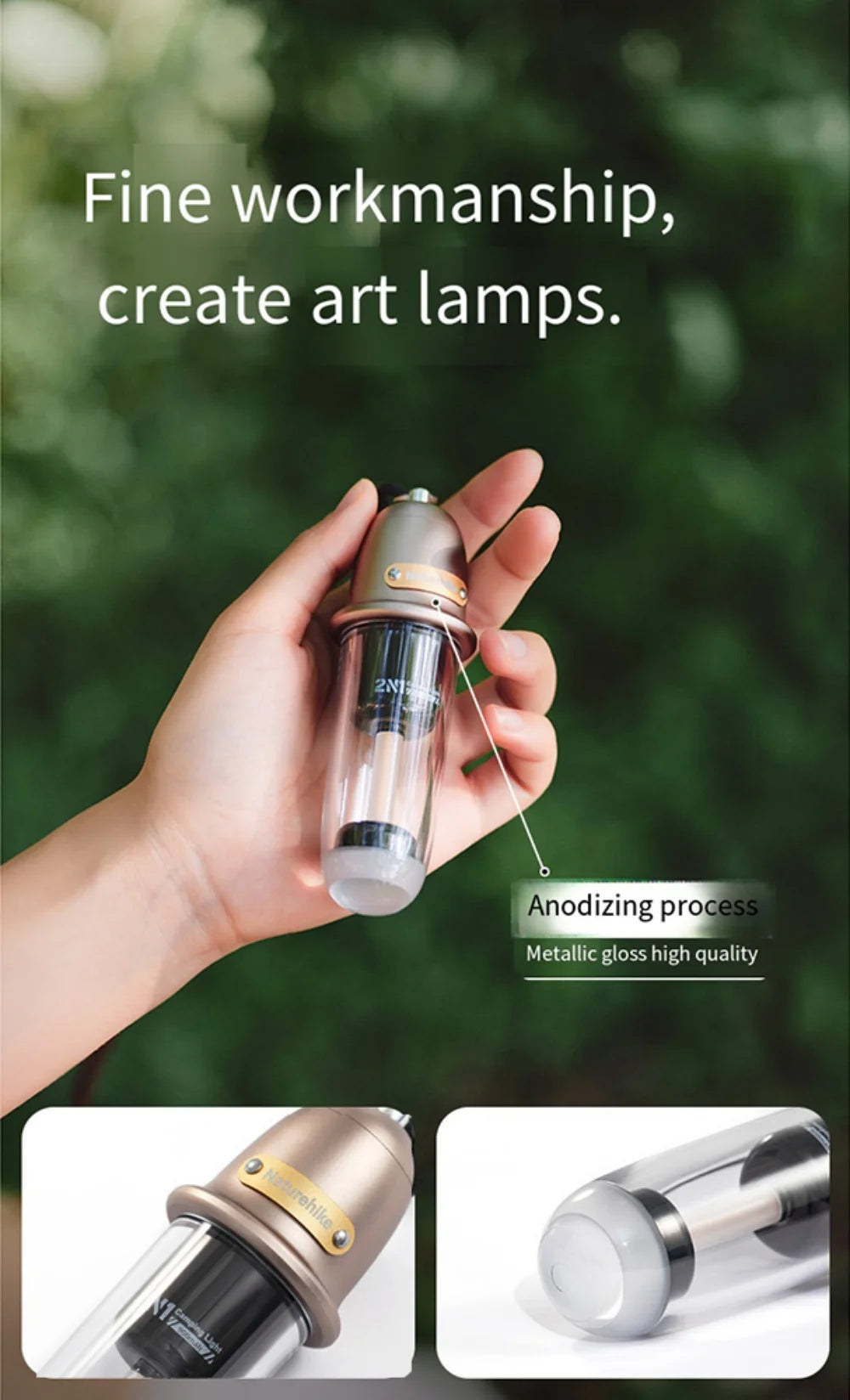 Naturehike 2-in-1 Atmosphere Light Portable Ultralight Ambient Lighting Lamps Light Outdoor Equipment Waterproof IPX4 Usage UP To 3-8H Type-C Charge Camping Hiking Picnic Travel Original Nature Hike