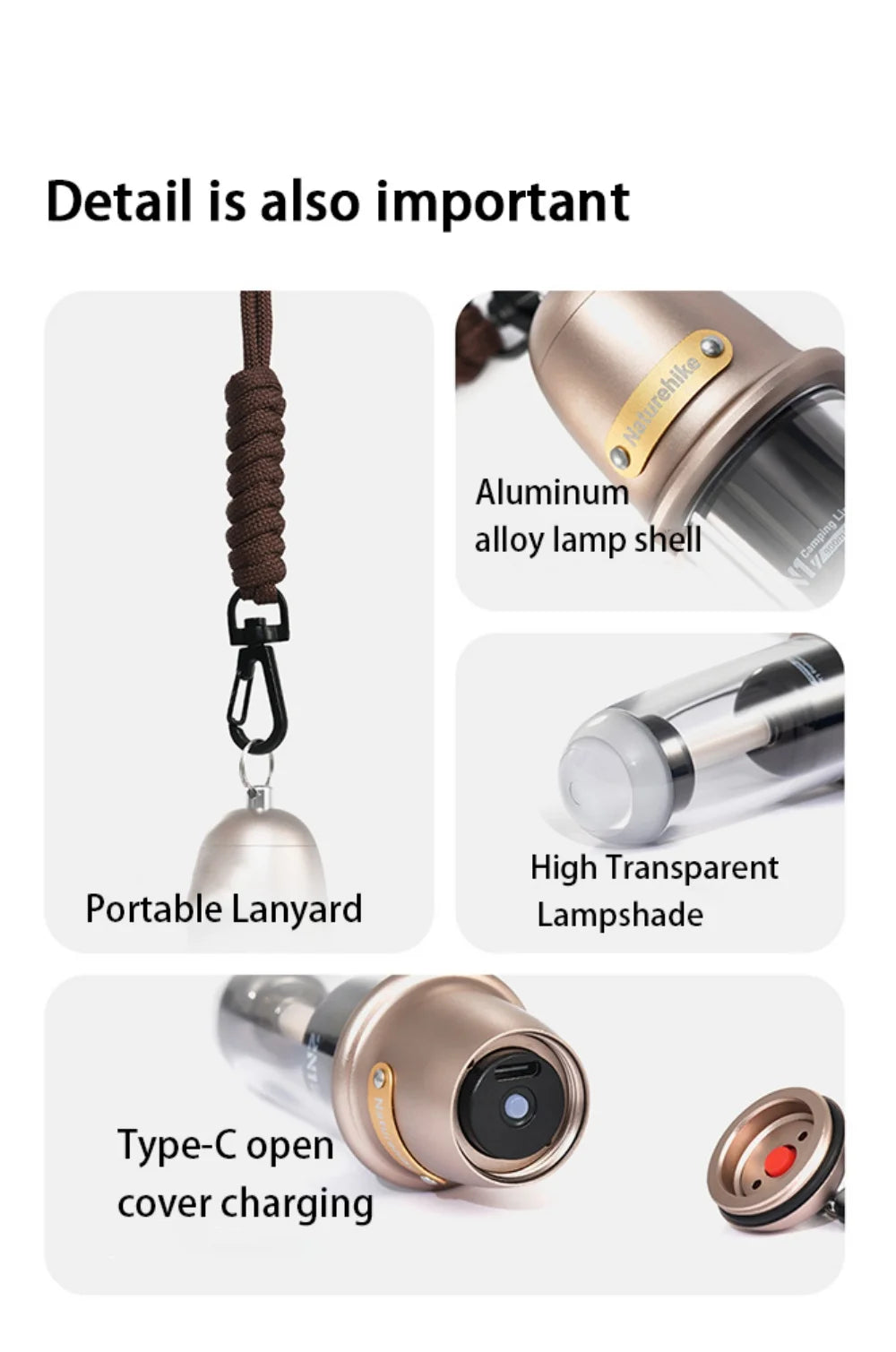 Naturehike 2-in-1 Atmosphere Light Portable Ultralight Ambient Lighting Lamps Light Outdoor Equipment Waterproof IPX4 Usage UP To 3-8H Type-C Charge Camping Hiking Picnic Travel Original Nature Hike