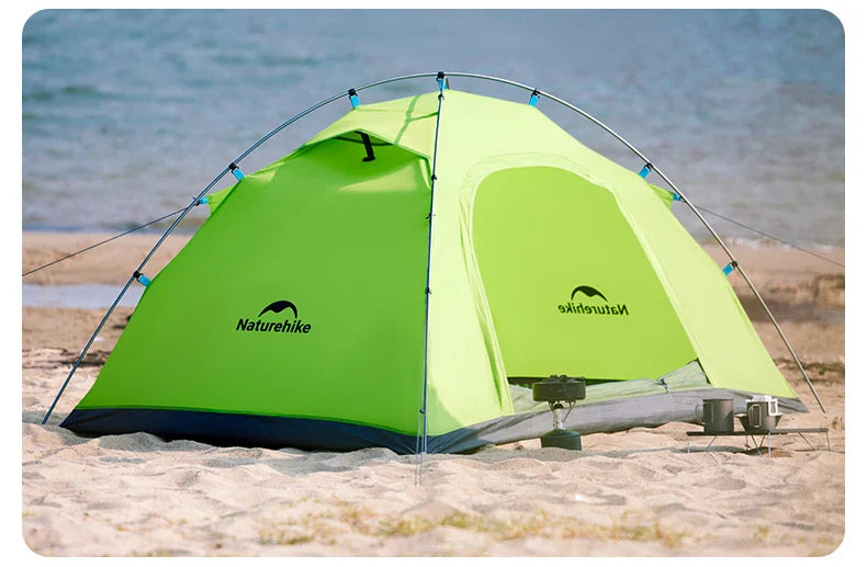 Naturehike P Series Single Deck Tent Portable Ultralight Foldable Single Layer 1-2 Persons UPF 40+UV Resistant Waterproof Camping Outdoor Mountaineering Hiking Family Heavy Duty Original Nature Hike