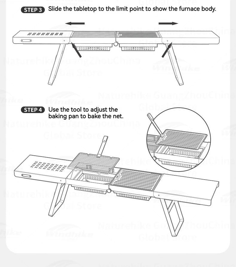 Naturehike Folding Barbecue Table Grill Box Portable Lightweight Multifunctional Foldable Black White BBQ Grill Rack Stove Table Supply Camping