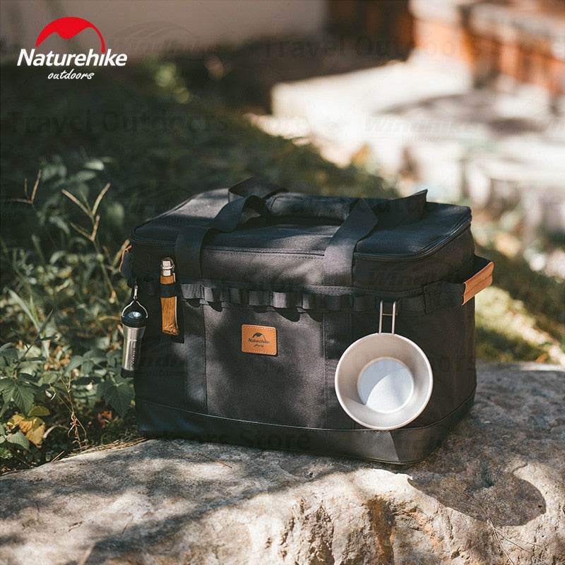Naturehike PVC Storage Bag Outdoor Portable Lightweight Multipurpose 35L Picnic Toolbox Black Waterproof Kitchenware Storage Box Storage Box Camping