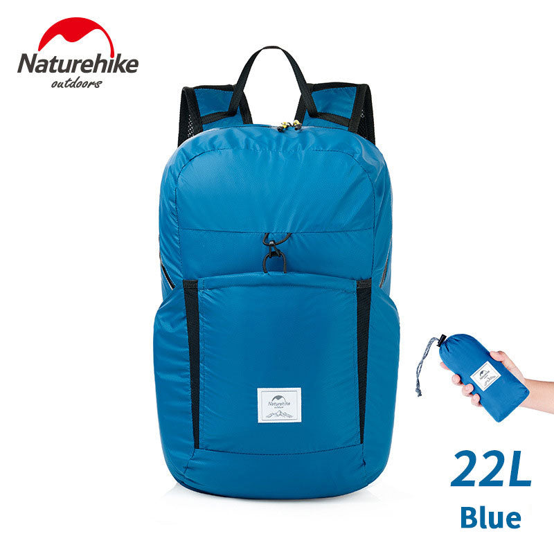 Naturehike 22L Waterproof Backpack Foldable Unisex Backpack Large Capacity Bag Soft And Breathable Wear Resistant Outdoor Camping Travel Hiking Bag