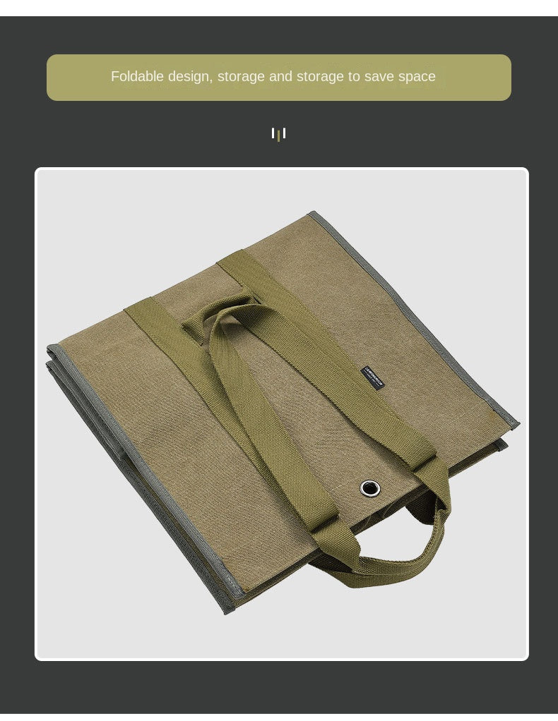 Campingmoon BC-400 Large Canvas Firewood Bag Portable Foldable Carrying Storage Bag Outdoor Camping Equipment Tools Utensils Fire Wood Bag Heavy Duty