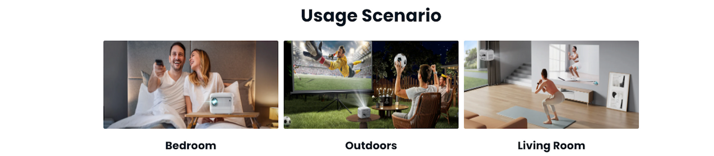 Yaber Projector L1 Mini Portable Lightweight Home Cinema 720P Electric-Focus With Wi-Fi 6 Bluetooth 5.2 And 5W Speaker Smart System And Built-in Apps