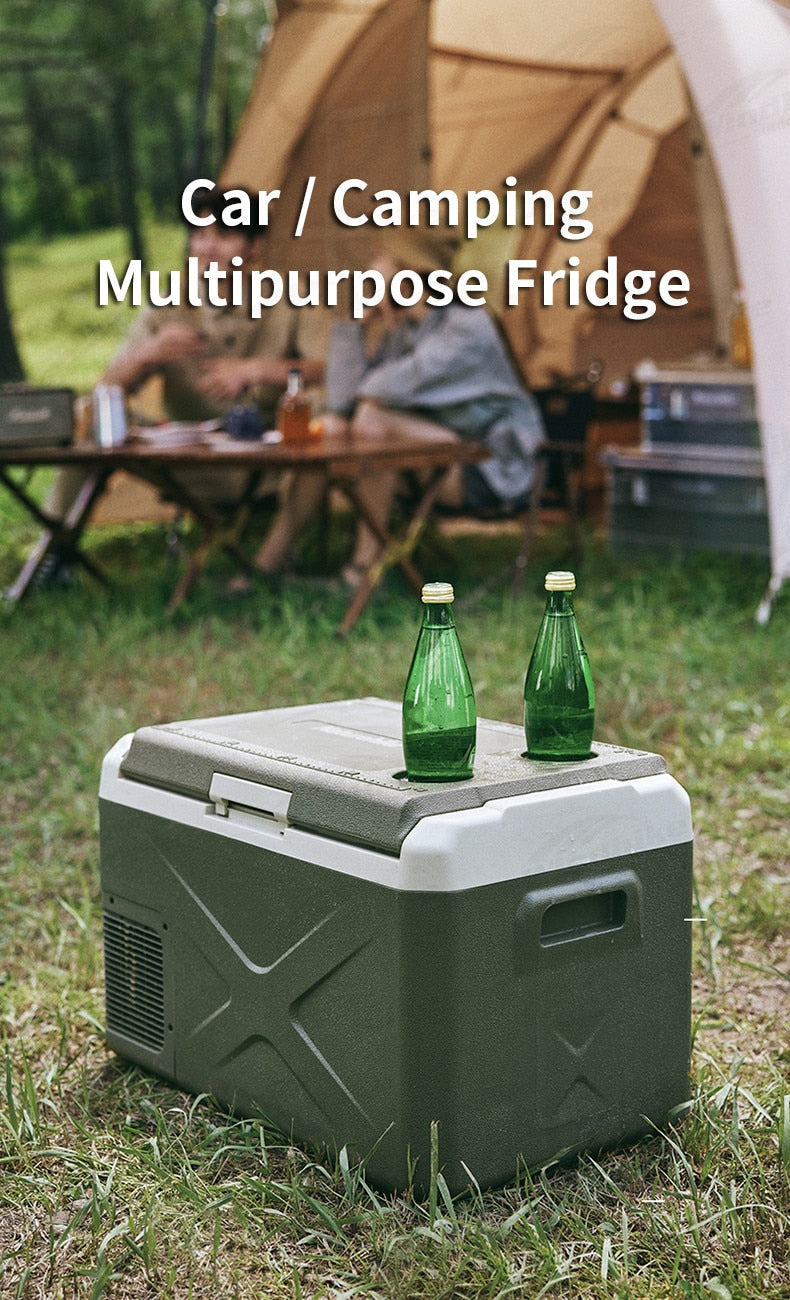 Naturehike Outdoor Car Refrigerator Portable 30L Camping Ice Box Large Capacity Compressor Cooling Fridge Freezer Silent 12V 24V DC or 220V AC 60W Cooler