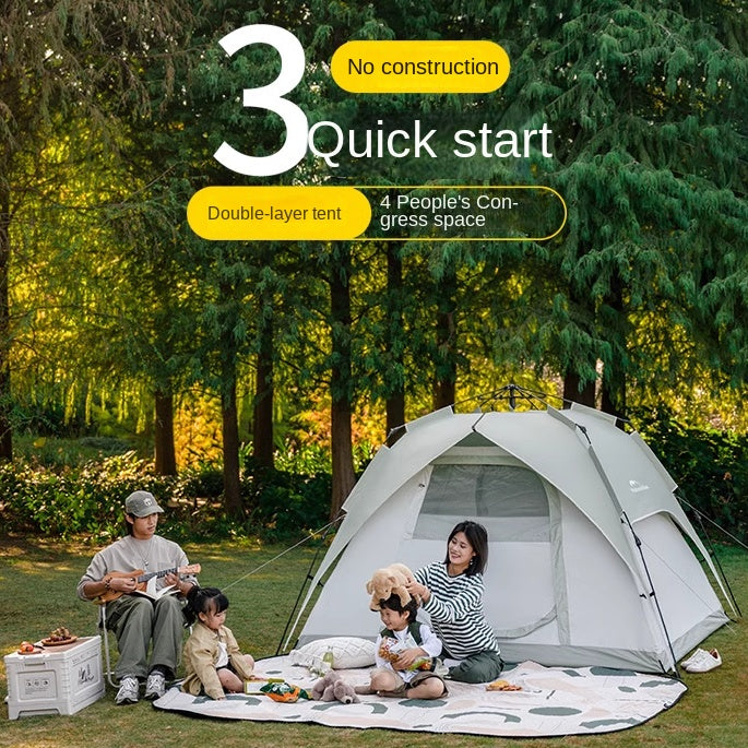 Naturehike CAPE 5 Fast Automatic Pop Up Tent 50+UPF Sun Protection Windproof Family Camping Hiking Travel Picnic Outdoor 3-4 persons Portable Camping Tent Heavy Duty Original Nature Hike