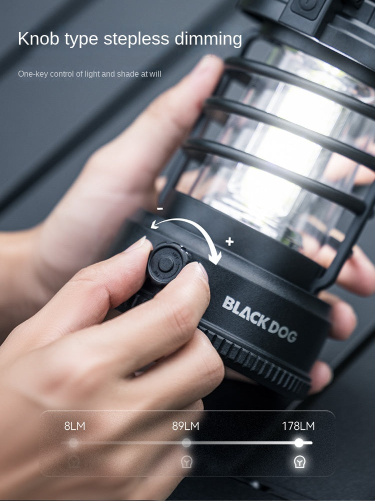 Blackdog BLACK SEAL 2 in 1 Lantern Fan Multipurpose LED Camping Lamp Light 3 Adjustable Speed Stepless Dimming USB Charging 1200mAh Battery Outdoor