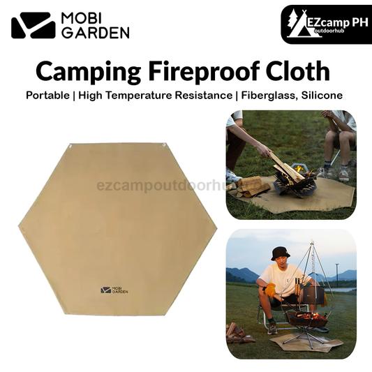 MOBI GARDEN Camping Fireproof Cloth Portable Multipurpose Silicone Coated Hexagon Flame Retardant Floor Mat 250℃ High Temperature Resistance Mattress