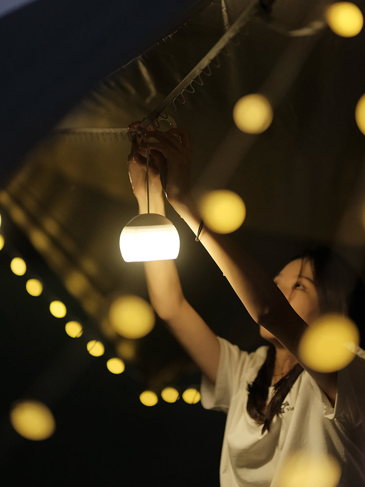 Vidalido Hanging Lamp Outdoor Portable Ultralight Atmosphere Ambient LED Warm Light Lantern Waterproof USB Charging Camping Travel Tent Lighting ABS TPR