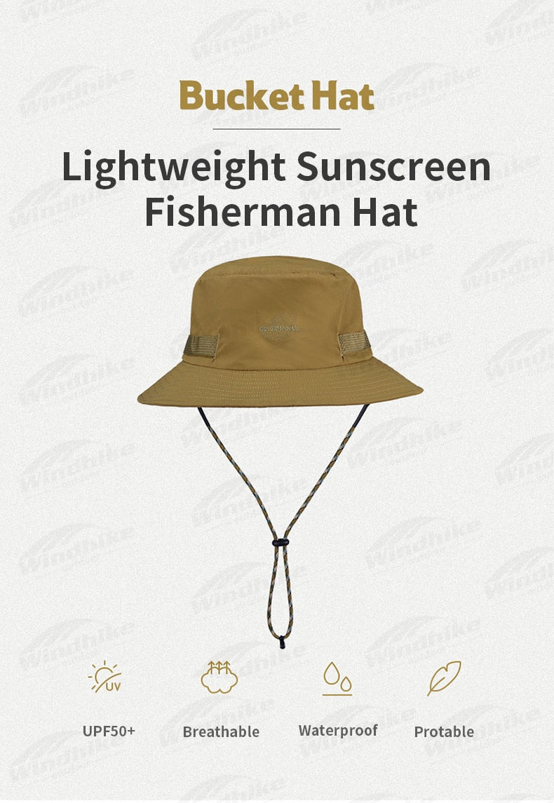 Naturehike Sunscreen Fisherman Hat Portable Lightweight Sun Protection Cap Summer Hat Breathable Bucket Hat Unisex Style UPF50+ Camping Fishing