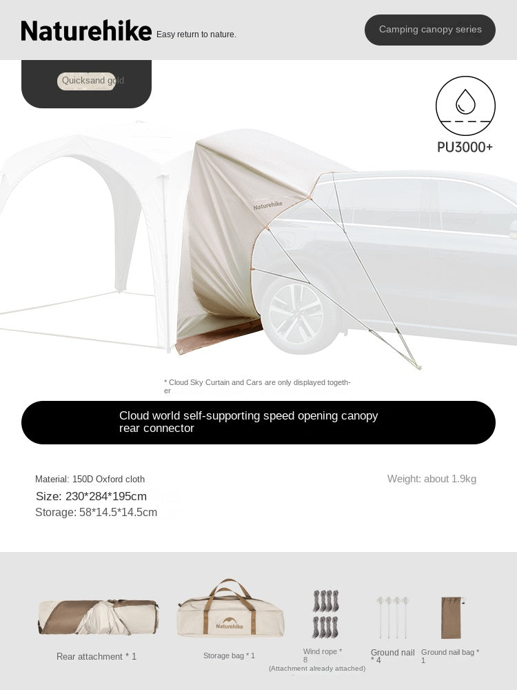 Naturehike CLOUD WORLD Series Modular Outdoor Camping Automatic Tent Canopy Multi-Functional Module Splicing Unlimited Connection Self Standing Fast