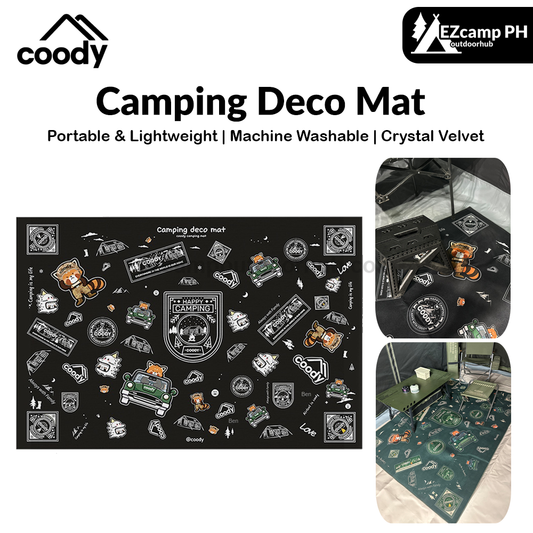 Coody Camping Deco Mat Portable Lightweight Multipurpose Thick Crystal Velvet Carpet Non-Slip Large Area Deco Antibacterial Bedside Machine Washable Floor Mat
