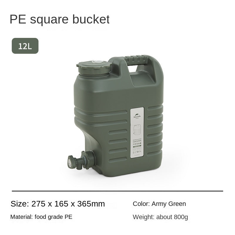 Naturehike Portable Water Bucket Outdoor PE Food Grade Plastic Liquid Bottle Container With Faucet Drinking Water Storage Tank Camping Hiking Beach Picnic Travel Heavy Duty Original Nature Hike