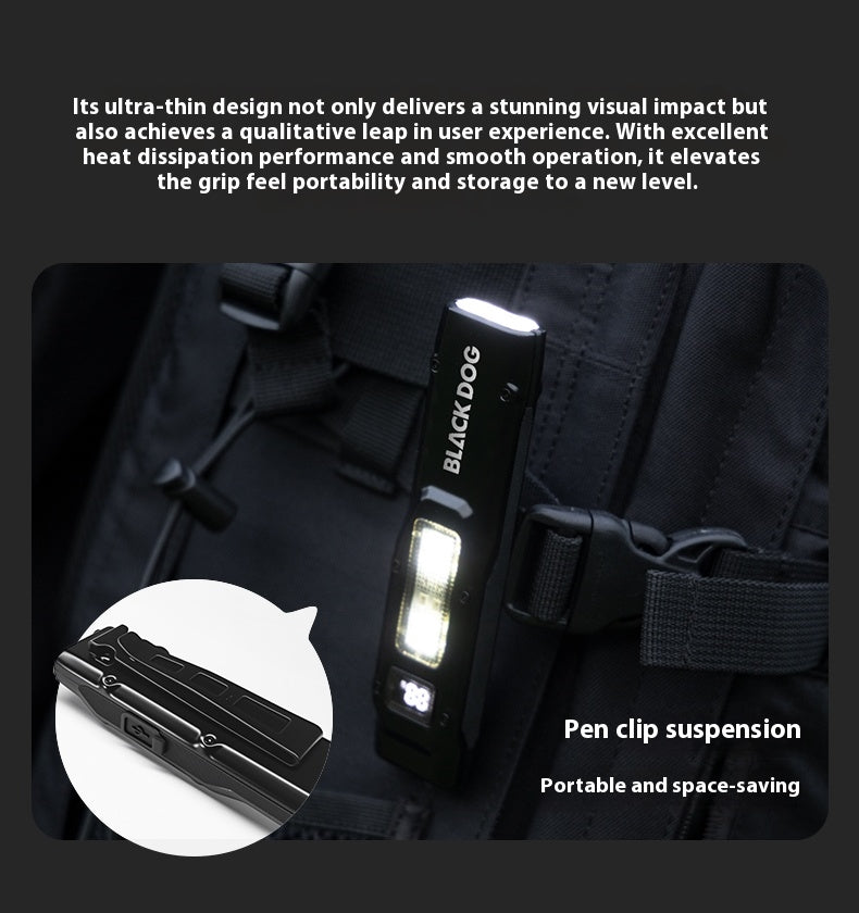 Blackdog NIGHT BLADE R1 Pocket Flashlight Portable Multipurpose Tactical Dual LED Core Bright Flashlight IPX4 Waterproof 15H Battery Life 810LM