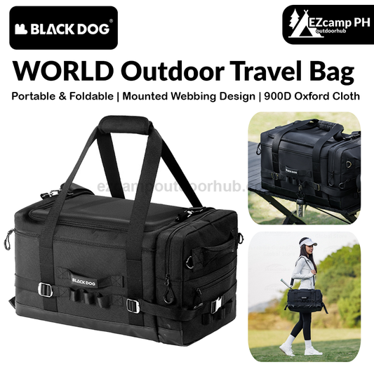 Blackdog WORLD Outdoor Travel Bag Portable Foldable Multipurpose Large Capacity Storage Bag Mounted Webbing Design Removable Shoulder Strap Divider