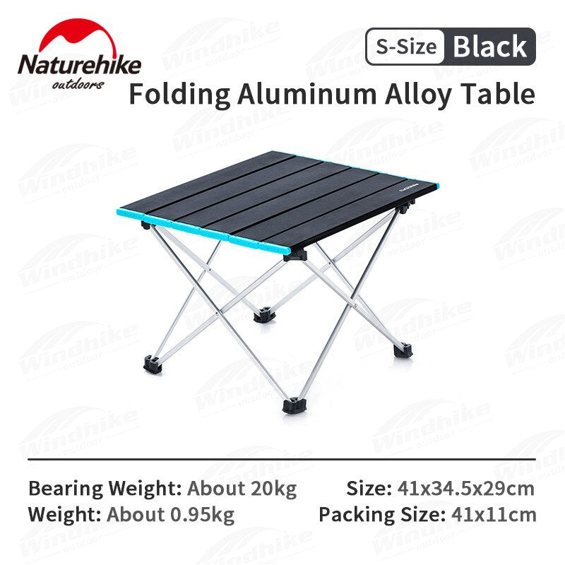 Naturehike FT08 Ultralight Camping Table Portable Folding Outdoor Aluminum Mini Small Large Foldable Camp Heavy Duty Hiking Backpacking Table