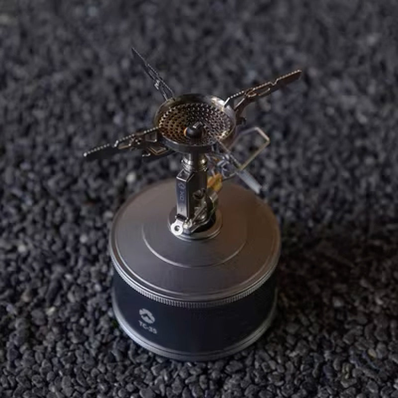 CAMPINGMOON BKTC-35 TC-35 Refillable Empty Screw Type Butane Canister Tank Premium CNC Finish Aluminum with Standard Nozzle Stove Lamp Lantern Torch